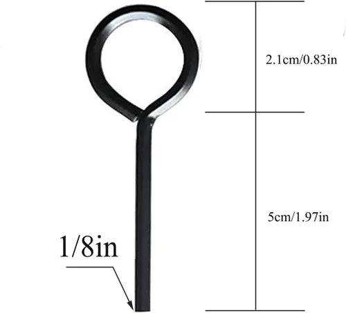 Miniatura 2 de Llave hexagonal estándar de 1/8 pulgadas con bucle completo, llave Allen para dispositivos de salida de pánico, metal sólido, 10 paquetes