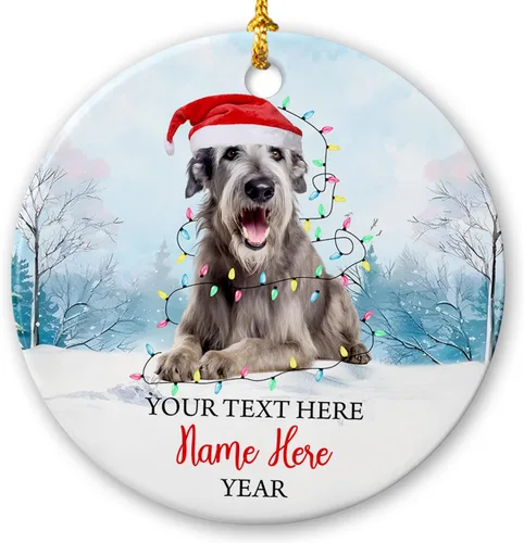 Miniatura 16 de Adorno de cerámica de Alaska Malamute de Feliz Navidad, decoración personalizada de Papá Noel, perro de Alaska Malamute nombre de perro, decoración
