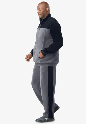 Miniatura 3 de KingSize Chándal de terciopelo grande y alto con bloques de color para hombre
