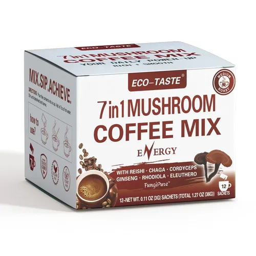 Mezcla de café de hongos 7 en 1, TCM diseñada para la energía con extractos de hongos Reishi, Cordyceps, Chaga, Rhodiola, Ginseng y Eleuthero - 12