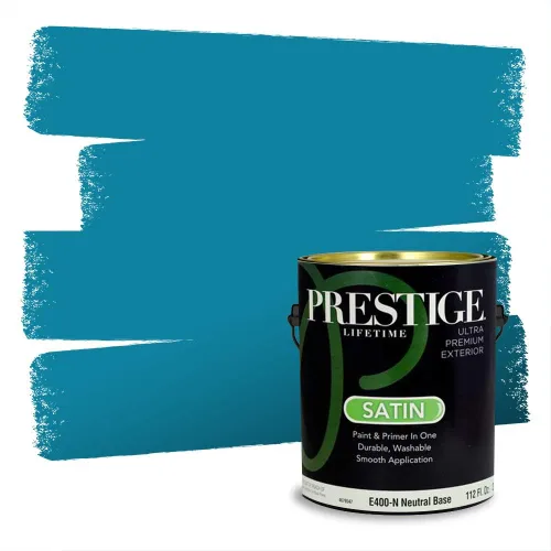 Miniatura 633 de Pintura Exterior + imprimación PRESTIGE, todo-en-uno, 1 galón, acabado mate, color comparable al Valspar* Royal Gray* VS151-Gris real