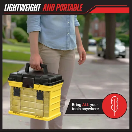 Miniatura 5 de Caja de herramientas Stalwart línea que cuenta con estantes, para piezas y artesanías, con 4 organizadores Amarillo