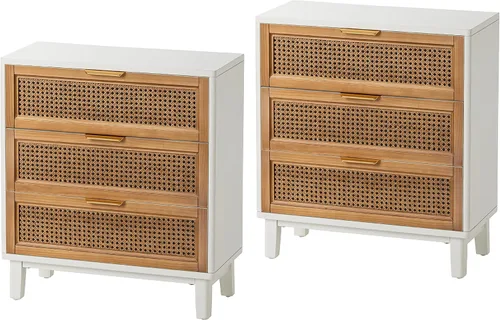 Miniatura 16 de COZAYH Mesita de noche de estilo granja moderna completamente ensamblada con líneas limpias, mesa auxiliar con 1 cajón, negro