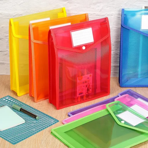 Miniatura 7 de Carpetas de plástico para archivos, 10 unidades, sobre expandible, carpeta organizadora de documentos con cierre a presión y bolsillo, bolsa