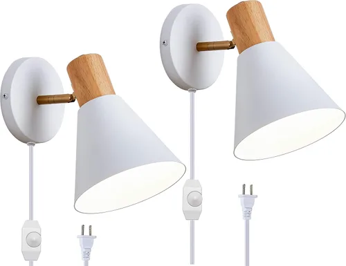 Miniatura 15 de ClanKin Apliques de pared con interruptor de perilla, lámpara de pared ajustable negra para dormitorio industrial, iluminación de fregadero de baño