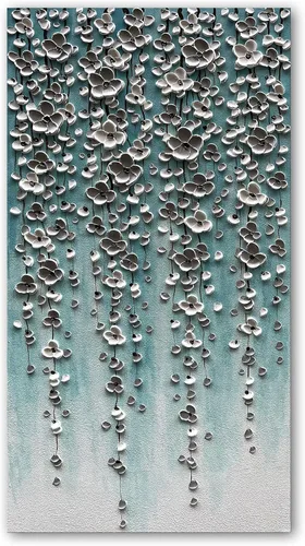 Miniatura 7 de Epicler art Pintura al óleo decorativa de flores 3D moradas pintadas a mano, arte de pared decorativo de pared de flores, arte moderno, sala