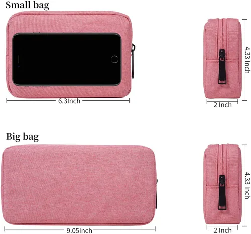 Miniatura 2 de dealcase Organizador universal de accesorios electrónicos de lona impermeable para banco de energía, cables de carga, cargadores, mouse, cable USB