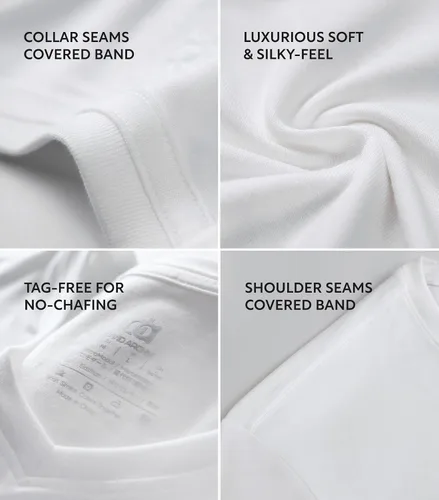 Miniatura 4 de DAVID ARCHY Men's Undershirts Micro Modal Ultra Soft T-Shirts Stretch Moisture-Wicking Tees for Men, 3-Pack