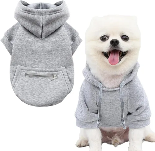 Miniatura 11 de Jecikelon Abrigo de Clima Frío para Perro Mascota con Bolsillo Sudadera de Invierno para Perro Ropa Cálida para Cachorros para Perros Pequeños Ropa