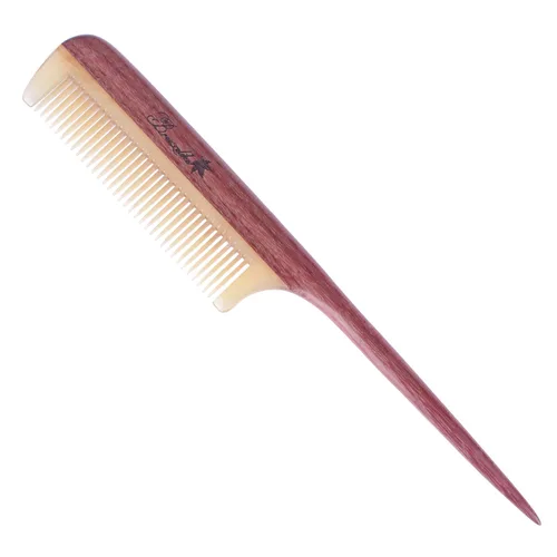 Miniatura 12 de Breezelike Peines para el cabello – Peine de cola de madera de dientes finos – Peine de madera de corazón morado sin estática con dientes de cuerno