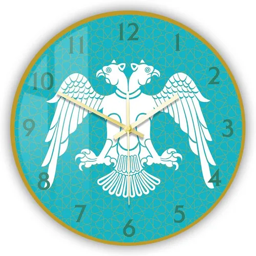 The Geeky Days Reloj de pared de cuarzo silencioso de 12 pulgadas, selyúcida con diseño de águila de doble cabeza, diseño de impresión acrílica,