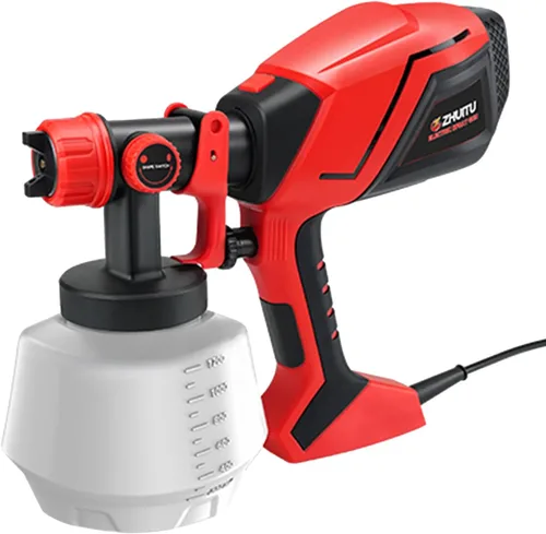 Pulverizador de pintura HVLP de 1000 W, pistola de pintura eléctrica con 6 boquillas de cobre y 3 patrones de pulverización, contenedor de alta