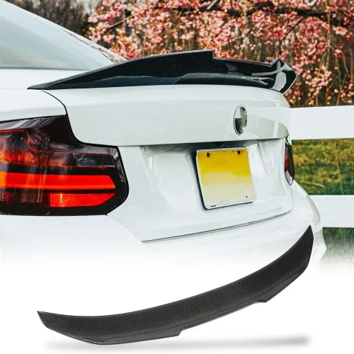 Alerón de maletero de fibra de carbono real Compatible con BMW Serie 2 F22 Coupé y F87 M2 2014-2021, aleta trasera de alerón de maletero de