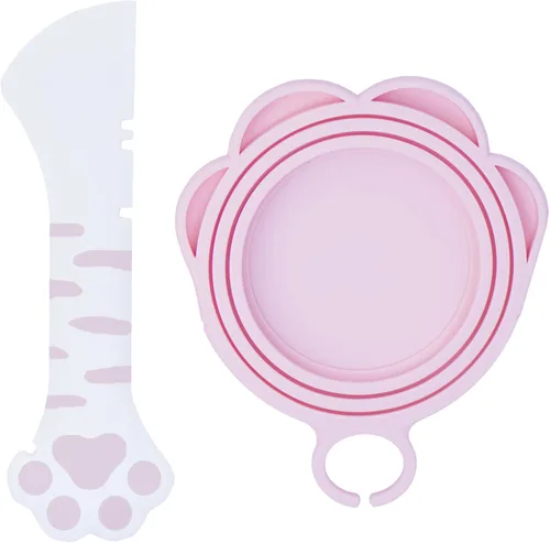 Miniatura 20 de Meow&Woof Tapa y cuchara para latas de comida para gatos, cubierta sin BPA para almacenamiento de alimentos húmedos de animales, reutilizable