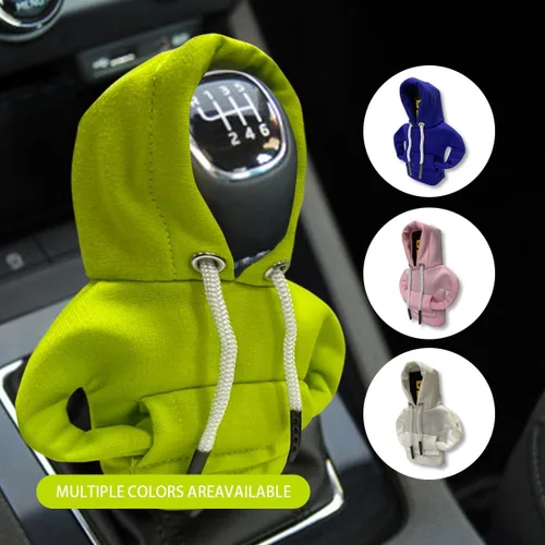 Miniatura 7 de JOYCOURT Sudadera con capucha para palanca de cambios de automóvil, cubierta de perilla de palanca de cambios de moda, mini sudadera con capucha