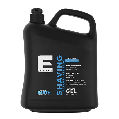 E Elegance Accesorios de Barbería - Gel de Afeitar Transparente Para Hombres o Mujeres, Fragancia Acuática/Tierra Activa - La Mejor Solución de