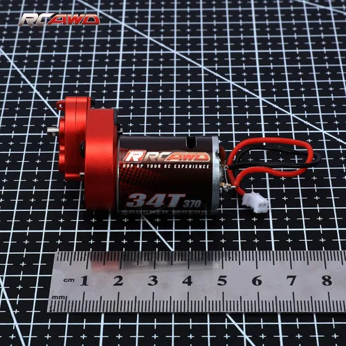 Miniatura 5 de RCAWD Cepillo de carbono mejorado 34T (vuelta) motor cepillado de tamaño 370 y carcasa de engranajes centrales de aleación, transmisión ensamblada