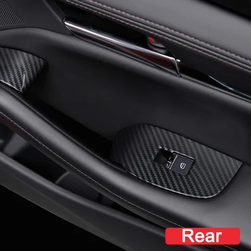 Miniatura 6 de AOKIO Compatible con Mazda 3 2020 2021 2022 2023 2024 2025 Accesorios Panel de Interruptor de Ventana de Puerta Cubierta Moldura de Botón de Control