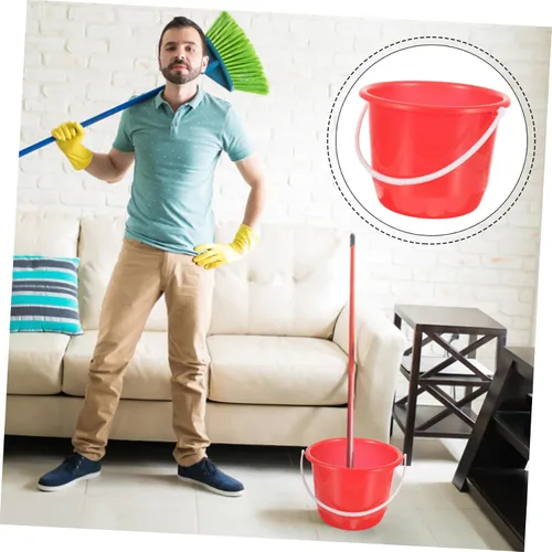 Miniatura 3 de Cubo de agua de plástico con asa, cubo multiusos portátil para jardinería en casa, playa y riego de perros, lavado ligero y duradero
