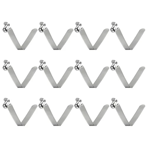 Miniatura 12 de HARFINGTON 12 unids botón único kayak paleta broche resorte clip 0.630x0.220 in 65Mn resorte acero en forma de V hueco elevación telescópica tubo