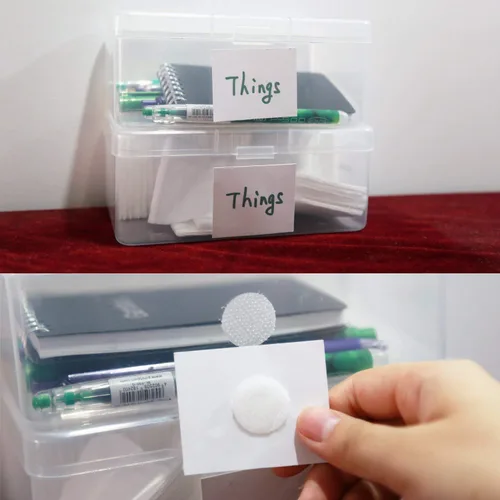 Miniatura 6 de Vkey - Gancho de velcro en forma de moneda, 20 mm de diámetro, puntos autoadhesivos (juego de 500 pares)