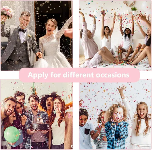 Miniatura 7 de Cañón de confeti blanco, paquete de 6 mini cañones de confeti para fiestas, confeti biodegradable para bodas, niños, cumpleaños, bodas, suministros