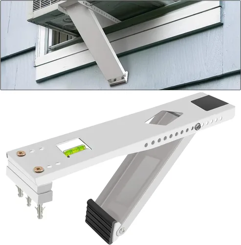Miniatura 11 de Soporte de aire acondicionado de ventana con 2 brazos, soporte de CA resistente para unidad de ventana, kit de instalación de hasta 200 libras