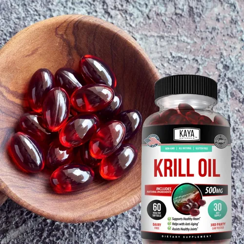 Miniatura 9 de Kaya Naturals - Aceite de krill antártico de 500 mg con Omega 3, EPA, DHA, fosfolípidos y suplemento de astaxantina - Vitamina para el cerebro
