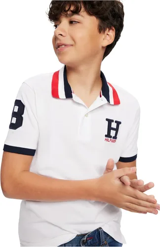 Miniatura 3 de Tommy Hilfiger Polo de Piqué de Manga Corta Premium para Niños, Cierre de Botón, Suave y Cómodo