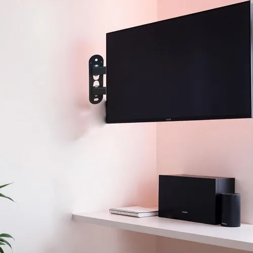 Miniatura 8 de Soporte de pared para TV, monitor de movimiento completo, giratorio e inclinable para monitor LED OLED LCD de 14 a 27 pulgadas, VESA 75 x 75 3.937 x