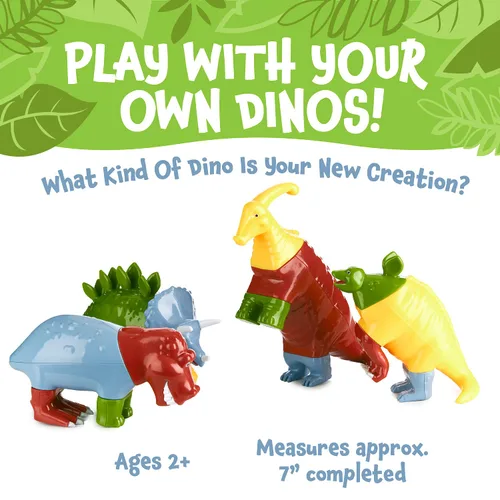 Miniatura 5 de Juego de juguetes magnéticos para mezclar o combinar dinosaurios, 15 piezas