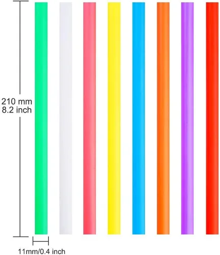 Miniatura 2 de 100 pajitas grandes para batidos, coloridas y desechables de plástico con boca ancha para batidos de leche (0.43" de diámetro y 8.2" de largo)