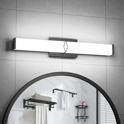 Miniatura 14 de Lámparas de baño sobre espejo, luces modernas de tocador de 16 pulgadas para baño, barra de luz LED regulable de 20 W, 2000 lm, accesorios de Negro