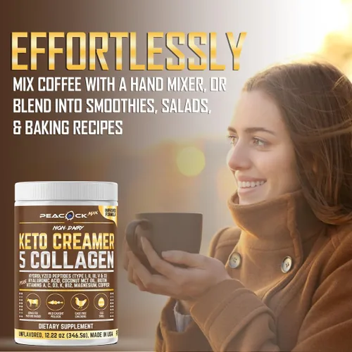 Miniatura 8 de Crema de Café Keto con Polvo de Péptidos de Colágeno Hidrolizado 12.2 oz - Polvo de Proteína sin Sabor, Crema de Café Libre de Azúcar con Aceite MCT