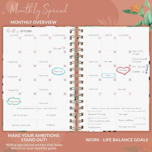 Miniatura 3 de PLANBERRY Planificador semanal premium – Organizador de vida sin fecha y planificador de presupuesto – Gestión del tiempo, establecimiento