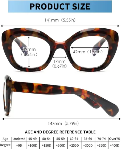 Miniatura 6 de JM Gafas de lectura con ojo de gato para mujer, lectores de computadora con bloqueo de luz azul con bisagra de resorte Paquete de 2 fotocromáticos