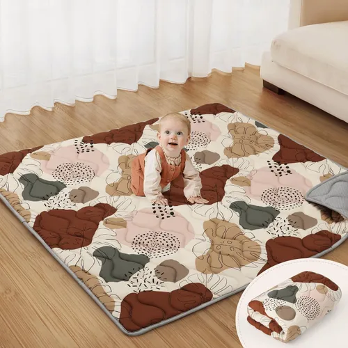 Miniatura 25 de Blissful Diary Alfombras de Juego para Bebés para Piso, Alfombra de 50x50 Pulgadas para Gatear para Corral, Alfombras de Juego de Espuma