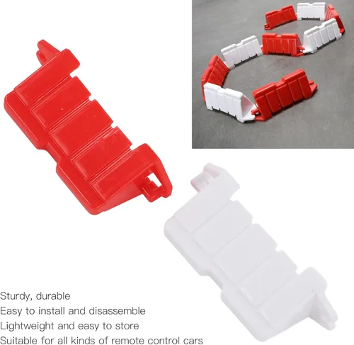 Miniatura 3 de Dilwe Barrera de pista de carreras a control remoto, 120 piezas de plástico universal RC coche DIY pista de carreras barrera carretera control