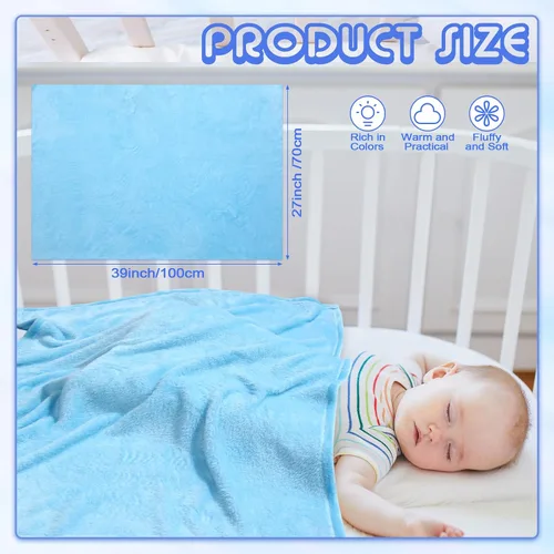 Miniatura 2 de Kinlop 16 mantas peludas para bebé, 39 x 27 pulgadas, suaves para niños, acogedora manta ligera y cálida, para primavera y verano, para bebés, niñas