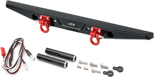 LCX Racing 1/10th RC Crawler Car CNC mecanizado aleación de aluminio parachoques trasero para Traxxas TRX4 TRX6 Axial SCX10 SCX10 II 90046 90047