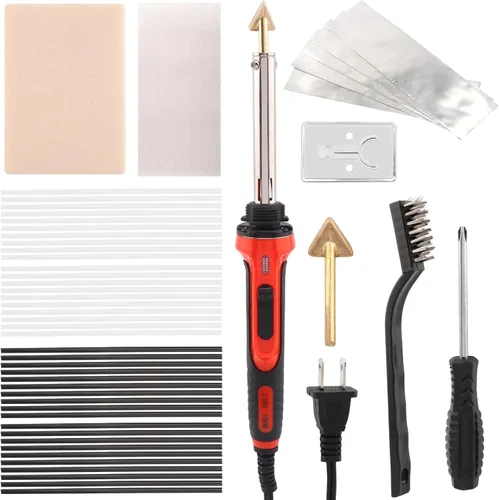 Soldador de plástico, kit de soldadura de plástico de 110 V/100 W, kit de soldador de reparación de parachoques, herramienta de soldadura de