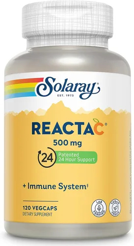 Miniatura 9 de SOLARAY Reacta-C con vitamina C 500 mg - 200 mg concentrado de bioflavonoide, vitaminas de defensa inmunológica - Suplemento patentado de apoyo
