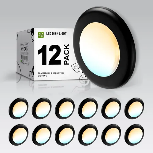 Miniatura 29 de ASD Paquete de 12 luces LED de disco de 6 pulgadas, 15 W 5000 K luz diurna 1300 LM CRI90+, luminaria empotrable regulable de techo, montaje en Blanco