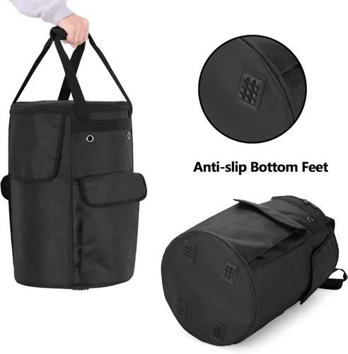 Miniatura 5 de samdew Funda para tanque de propano, bolsa de tanque de gas propano de 20 libras con solapa lateral abatible y función de mesa estable, 2 bolsillos