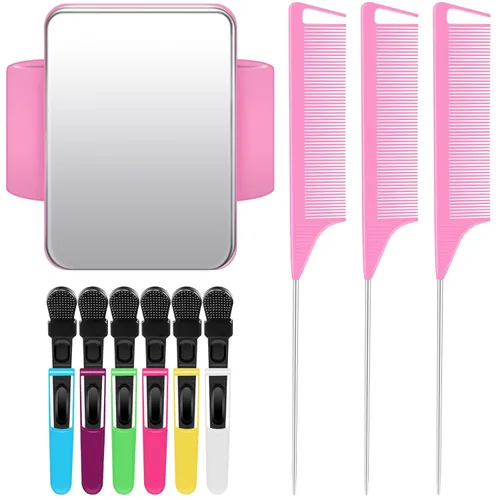 Geiserailie Juego de 10 herramientas de peinado de cabello, gel magnético y pulsera de silicona para estilistas y trenzadores, correa de muñeca, 3