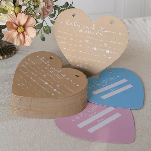 Miniatura 4 de Libro de Tarjetas de Predicción de Baby Shower en Forma de Corazón, de Kate Aspen, Tarjetas de Consejos, Mejores Deseos, Decoración para Baby