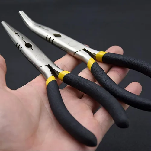 Miniatura 7 de Alicates multiusos de acero inoxidable - Alicates de corte de línea de extracción de gancho para manualidades de pesca con nariz doblada o recta