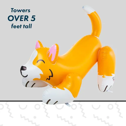 Miniatura 3 de BigMouth Inc. Ginormous - Aspersor inflable de verano Corgi para patio, perfecto para diversión de verano, aspersor de perro feliz