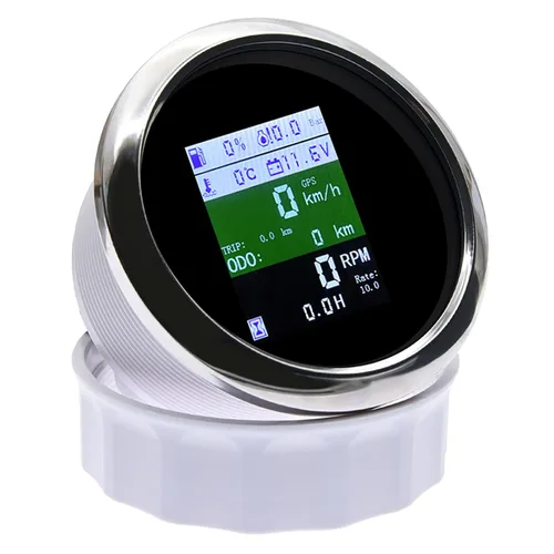 Miniatura 2 de KAOLALI Velocímetro GPS ajustable multifuncional 6 en 1 medidor digital tacómetro voltímetro presión de aceite Nivel de combustible Temperatura