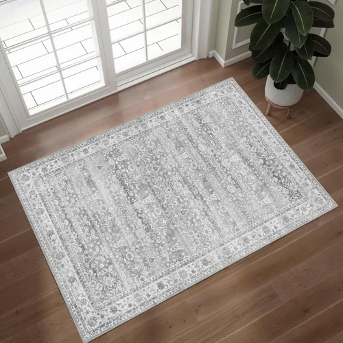 Alfombra de 2 x 3 pies, antideslizante, lavable, de pelo bajo, suave, delgada, pequeña, alfombra vintage y bohemia para interiores, alfombras para